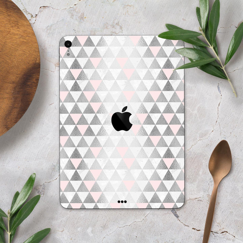 Karamfila Silver & Pink Marble V13 - Full Body Skin Decal for the Apple iPad Pro 12.9", 11", 10.5", 9.7", Air or Mini (All Models Available)