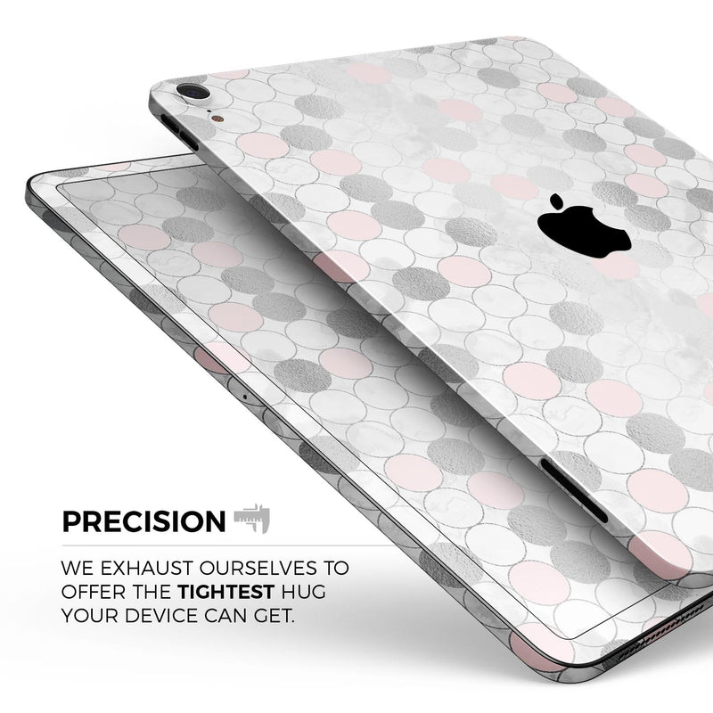 Karamfila Silver & Pink Marble V14 - Full Body Skin Decal for the Apple iPad Pro 12.9", 11", 10.5", 9.7", Air or Mini (All Models Available)