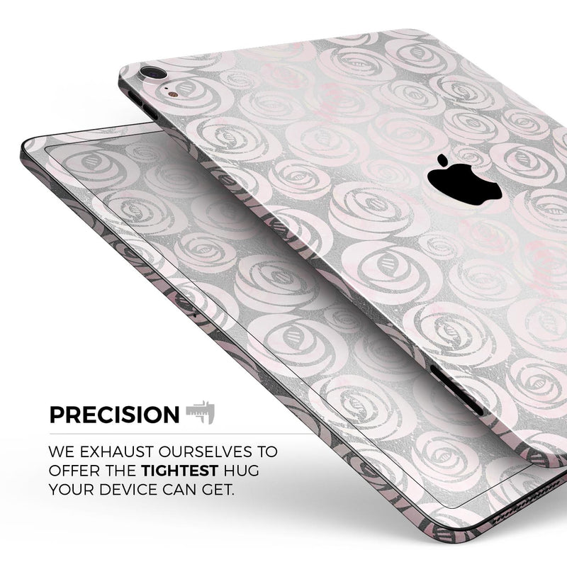 Karamfila Silver & Pink Marble V15 - Full Body Skin Decal for the Apple iPad Pro 12.9", 11", 10.5", 9.7", Air or Mini (All Models Available)