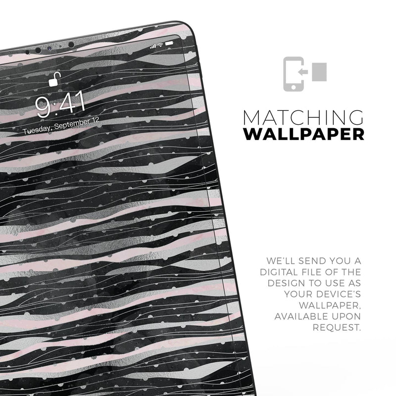 Karamfila Silver & Pink Marble V5 - Full Body Skin Decal for the Apple iPad Pro 12.9", 11", 10.5", 9.7", Air or Mini (All Models Available)