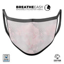 Karamfila Silver & Pink Marble V12 - Made in USA Mouth Cover Unisex Anti-Dust Cotton Blend Reusable & Washable Face Mask with Adjustable Sizing for Adult or Child