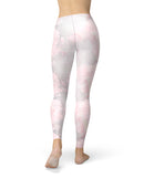Karamfila Silver & Pink Marble V12 - All Over Print Womens Leggings / Yoga or Workout Pants