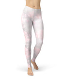 Karamfila Silver & Pink Marble V12 - All Over Print Womens Leggings / Yoga or Workout Pants