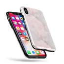 Karamfila Silver & Pink Marble V12 - iPhone X Swappable Hybrid Case