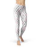 Karamfila Silver & Pink Marble V13 - All Over Print Womens Leggings / Yoga or Workout Pants