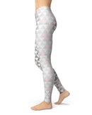 Karamfila Silver & Pink Marble V13 - All Over Print Womens Leggings / Yoga or Workout Pants