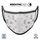 Karamfila Silver & Pink Marble V14 - Made in USA Mouth Cover Unisex Anti-Dust Cotton Blend Reusable & Washable Face Mask with Adjustable Sizing for Adult or Child