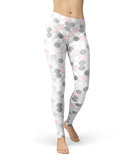 Karamfila Silver & Pink Marble V14 - All Over Print Womens Leggings / Yoga or Workout Pants