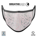 Karamfila Silver & Pink Marble V15 - Made in USA Mouth Cover Unisex Anti-Dust Cotton Blend Reusable & Washable Face Mask with Adjustable Sizing for Adult or Child