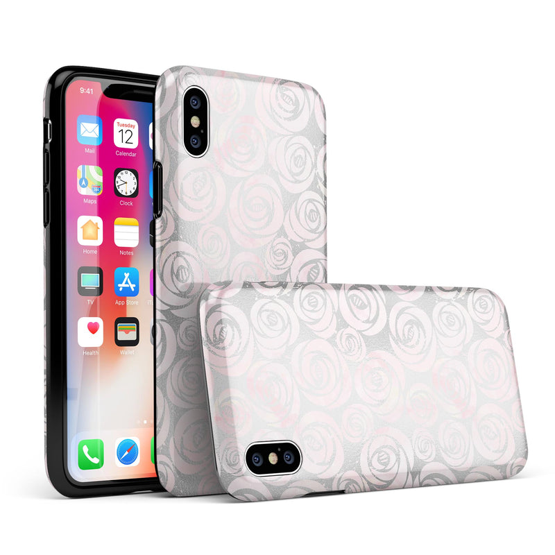 Karamfila Silver & Pink Marble V15 - iPhone X Swappable Hybrid Case