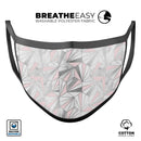 Karamfila Silver & Pink Marble V1 - Made in USA Mouth Cover Unisex Anti-Dust Cotton Blend Reusable & Washable Face Mask with Adjustable Sizing for Adult or Child