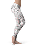 Karamfila Silver & Pink Marble V1 - All Over Print Womens Leggings / Yoga or Workout Pants