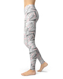 Karamfila Silver & Pink Marble V1 - All Over Print Womens Leggings / Yoga or Workout Pants