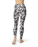Karamfila Silver & Pink Marble V4 - All Over Print Womens Leggings / Yoga or Workout Pants