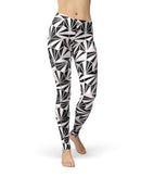 Karamfila Silver & Pink Marble V4 - All Over Print Womens Leggings / Yoga or Workout Pants