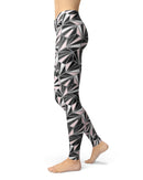 Karamfila Silver & Pink Marble V4 - All Over Print Womens Leggings / Yoga or Workout Pants