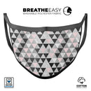 Karamfila Silver & Pink Marble V6 - Made in USA Mouth Cover Unisex Anti-Dust Cotton Blend Reusable & Washable Face Mask with Adjustable Sizing for Adult or Child