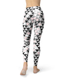 Karamfila Silver & Pink Marble V6 - All Over Print Womens Leggings / Yoga or Workout Pants