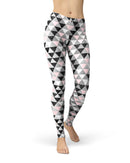 Karamfila Silver & Pink Marble V6 - All Over Print Womens Leggings / Yoga or Workout Pants