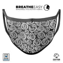 Karamfila Silver & Pink Marble V9 - Made in USA Mouth Cover Unisex Anti-Dust Cotton Blend Reusable & Washable Face Mask with Adjustable Sizing for Adult or Child
