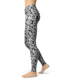 Karamfila Silver & Pink Marble V9 - All Over Print Womens Leggings / Yoga or Workout Pants
