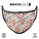 Karamfila Watercolo Poppies V11 - Made in USA Mouth Cover Unisex Anti-Dust Cotton Blend Reusable & Washable Face Mask with Adjustable Sizing for Adult or Child