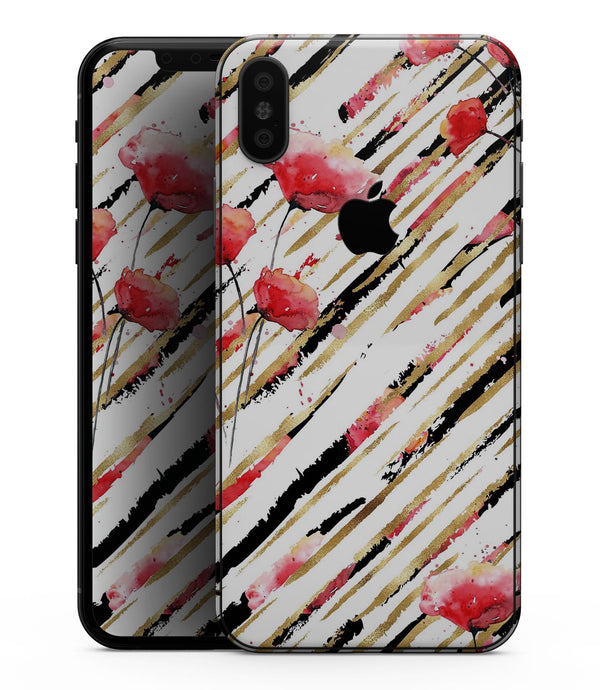 Karamfila Watercolor Poppies V12 - iPhone XS MAX, XS/X, 8/8+, 7/7+, 5/5S/SE Skin-Kit (All iPhones Available)