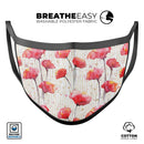 Karamfila Watercolo Poppies V15 - Made in USA Mouth Cover Unisex Anti-Dust Cotton Blend Reusable & Washable Face Mask with Adjustable Sizing for Adult or Child