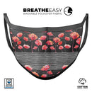Karamfila Watercolo Poppies V1 - Made in USA Mouth Cover Unisex Anti-Dust Cotton Blend Reusable & Washable Face Mask with Adjustable Sizing for Adult or Child