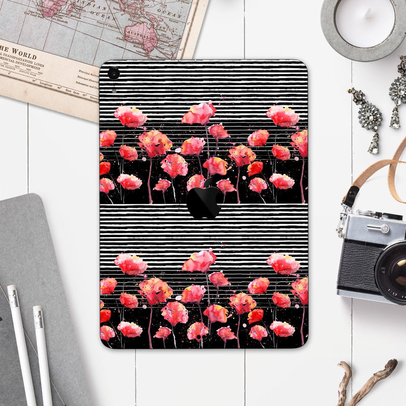 Karamfila Watercolo Poppies V1 - Full Body Skin Decal for the Apple iPad Pro 12.9", 11", 10.5", 9.7", Air or Mini (All Models Available)