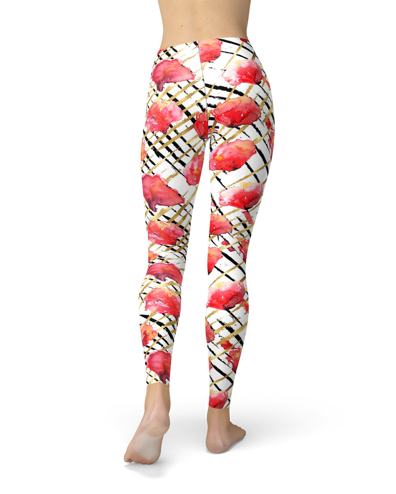 Karamfila Watercolo Poppies V25 - All Over Print Womens Leggings / Yoga or Workout Pants