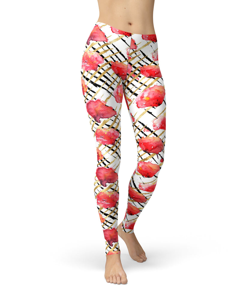 Karamfila Watercolo Poppies V25 - All Over Print Womens Leggings / Yoga or Workout Pants