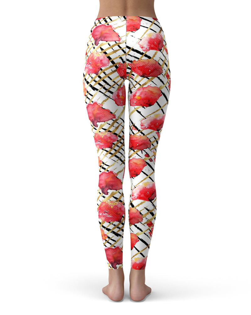 Karamfila Watercolo Poppies V25 - All Over Print Womens Leggings / Yoga or Workout Pants