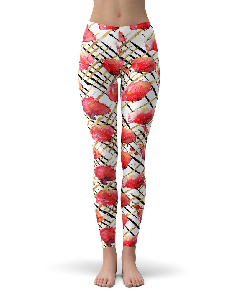 Karamfila Watercolo Poppies V25 - All Over Print Womens Leggings / Yoga or Workout Pants