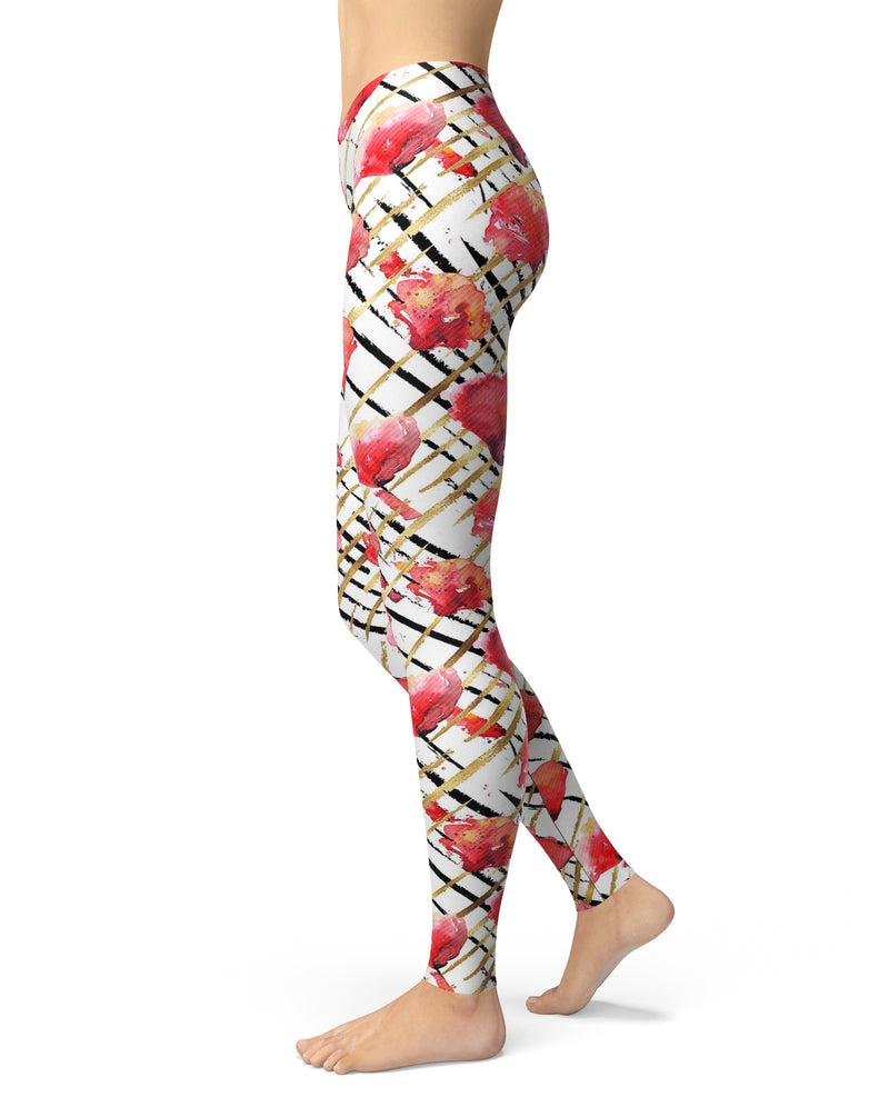Karamfila Watercolo Poppies V25 - All Over Print Womens Leggings / Yoga or Workout Pants