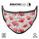 Karamfila Watercolo Poppies V26 - Made in USA Mouth Cover Unisex Anti-Dust Cotton Blend Reusable & Washable Face Mask with Adjustable Sizing for Adult or Child