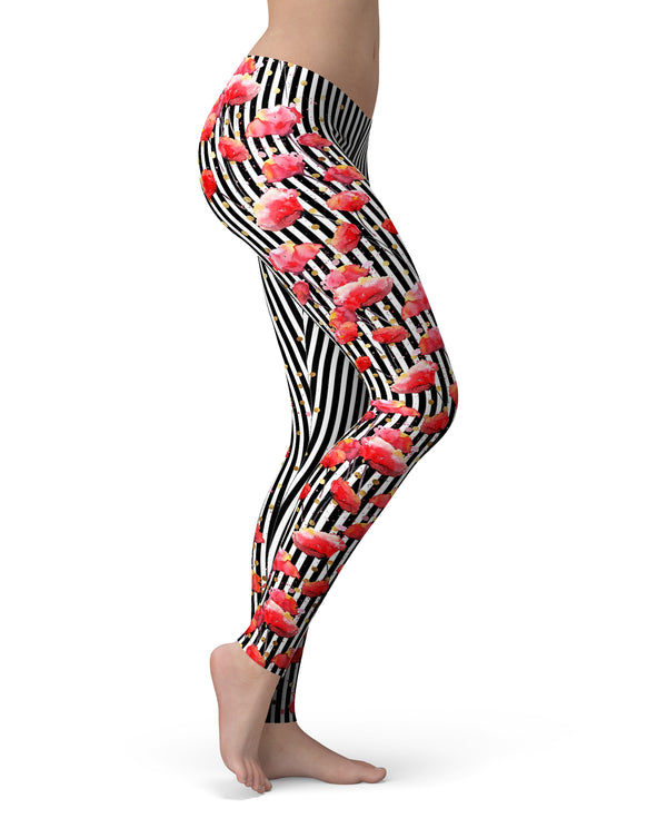 Karamfila Watercolo Poppies V27 - All Over Print Womens Leggings / Yoga or Workout Pants