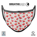 Karamfila Watercolo Poppies V3 - Made in USA Mouth Cover Unisex Anti-Dust Cotton Blend Reusable & Washable Face Mask with Adjustable Sizing for Adult or Child