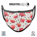 Karamfila Watercolo Poppies V4 - Made in USA Mouth Cover Unisex Anti-Dust Cotton Blend Reusable & Washable Face Mask with Adjustable Sizing for Adult or Child