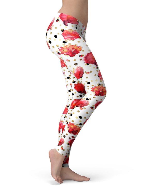 Karamfila Watercolo Poppies V4 - All Over Print Womens Leggings / Yoga or Workout Pants
