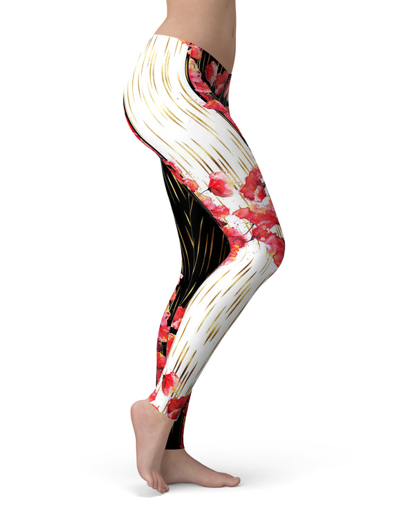 Karamfila Watercolo Poppies V5 - All Over Print Womens Leggings / Yoga or Workout Pants