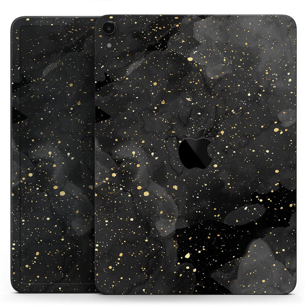 Karamfila Watercolor & Gold V10 - Full Body Skin Decal for the Apple iPad Pro 12.9", 11", 10.5", 9.7", Air or Mini (All Models Available)