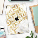 Karamfila Watercolor & Gold V11 - Full Body Skin Decal for the Apple iPad Pro 12.9", 11", 10.5", 9.7", Air or Mini (All Models Available)