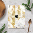 Karamfila Watercolor & Gold V11 - Full Body Skin Decal for the Apple iPad Pro 12.9", 11", 10.5", 9.7", Air or Mini (All Models Available)