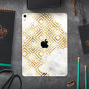 Karamfila Watercolor & Gold V11 - Full Body Skin Decal for the Apple iPad Pro 12.9", 11", 10.5", 9.7", Air or Mini (All Models Available)