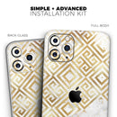 Karamfila Watercolor & Gold V11 - Vinyl Skin Wrap for iPhone 17 Pro Max, 17 Pro, 17 Air, 17, 16 & All Models — Soft Matte or Ultra Gloss