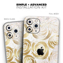 Karamfila Watercolor & Gold V14  - Protective Skin Wrap & Decal – Compatible with iPhone SE to iPhone 17 Pro Max (All Models)