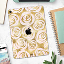 Karamfila Watercolor & Gold V1 - Full Body Skin Decal for the Apple iPad Pro 12.9", 11", 10.5", 9.7", Air or Mini (All Models Available)
