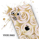 Karamfila Watercolor & Gold V1 - Vinyl Skin Wrap for iPhone 17 Pro Max, 17 Pro, 17 Air, 17, 16 & All Models — Soft Matte or Ultra Gloss