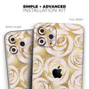Karamfila Watercolor & Gold V1 - Vinyl Skin Wrap for iPhone 17 Pro Max, 17 Pro, 17 Air, 17, 16 & All Models — Soft Matte or Ultra Gloss